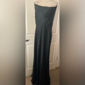 Ralph Lauren black silk maxi dress size 4 fully lined .